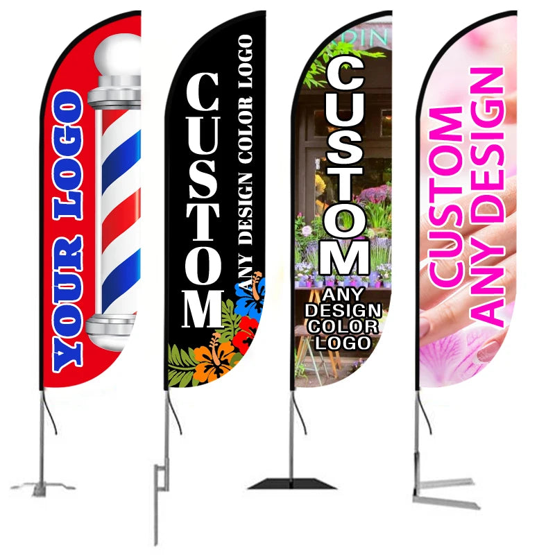 No MOQ 72-Hour Delivery Advertising Custom Printed Flying Banners Bali Bow Sail Swooper Flag Promotional Polyester Fiberglass