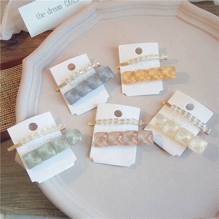New  Fashion Crystals Hair Clips Hair Accessories Grace Transparent Hair Clip Set for Women