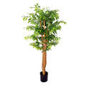 Dongguan Suppliers Lifelike 180cm 6ft High 3 Trunks Faux Fig Artificial Ficus Silk Tree for Living Room Home & Garden Decor