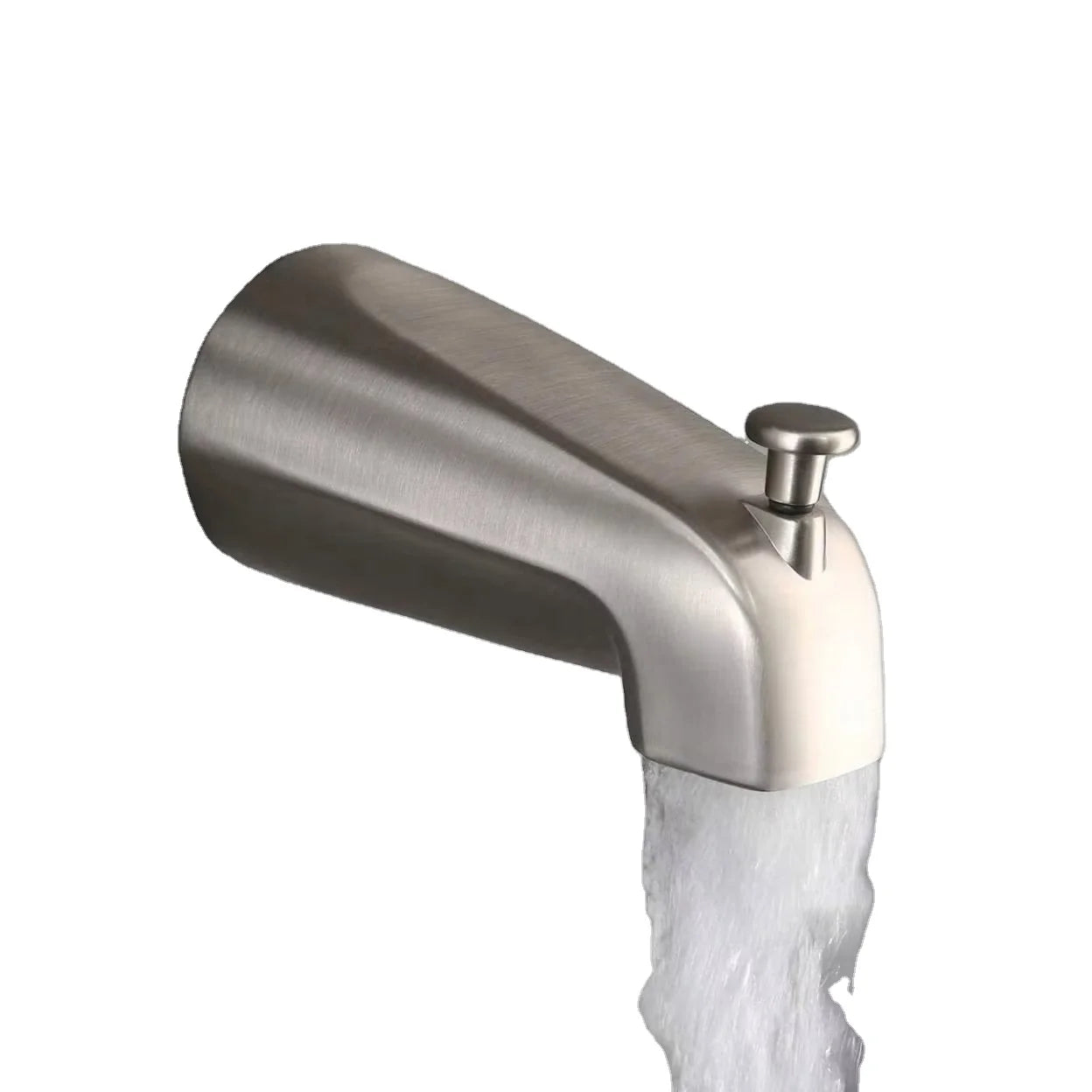 Modern Deck Mounted Tub Diverter Spout Stainless Steel Bathtub Faucet with Metered Feature Triple Handle 5 Holes