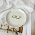 Nordic Nordic Creative Single Tier Ceramic Ring and Necklace Storage Tray Gold Edged Modern Desktop Storage Tray