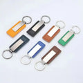 HDB Custom Logo Zinc Alloy Metal Luxury Leather Loop Keychain Genuine PU Faux Leather Lightweight Portable