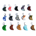 Wholesale DIY Natural Stone Moon Pendant Necklace for Women Gemstone Pendant Diy Gemstone Jewelry (Specify Color Contact Us)