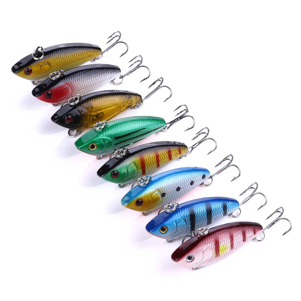 5CM 6G Fish Bait Factory Plastic Vibration Sinking Vibrator Rattle Hard Artificial Vibe Noisy Sinking VIB Fishing Lure