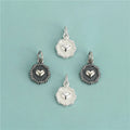 Tiny 925 Sterling Sliver Jewelry Round Peach Heart Charm Pendant for DIY Jewelry Making Supplies