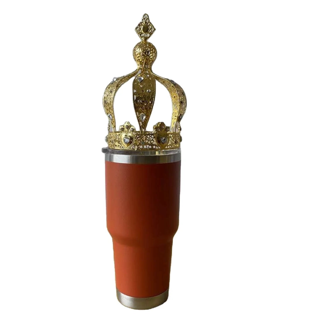 Crown  on Top of the Tumbler Decoration on the Lid 30oz Coffee Tumbler Crowns Lid