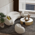 Round Teddy Sofa Lounge Nut Circle Curved Sofa Couch White Modern Sofas