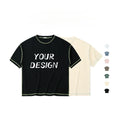 Customized Crew Neck Solid Knitted High Quality Blank Men's Oversized Casual T-shirt Contrast Stitching Customized Printing