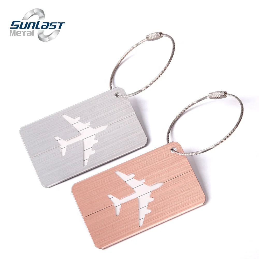 Factory Supply Custom Wholesale Metal Plane Luggage Tag