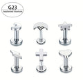 G23 Implanted Titanium Minimalist Stud Earrings Unisex Piercing Earring Stud Woman Back Piercing Jewelry Helix Earring Stud
