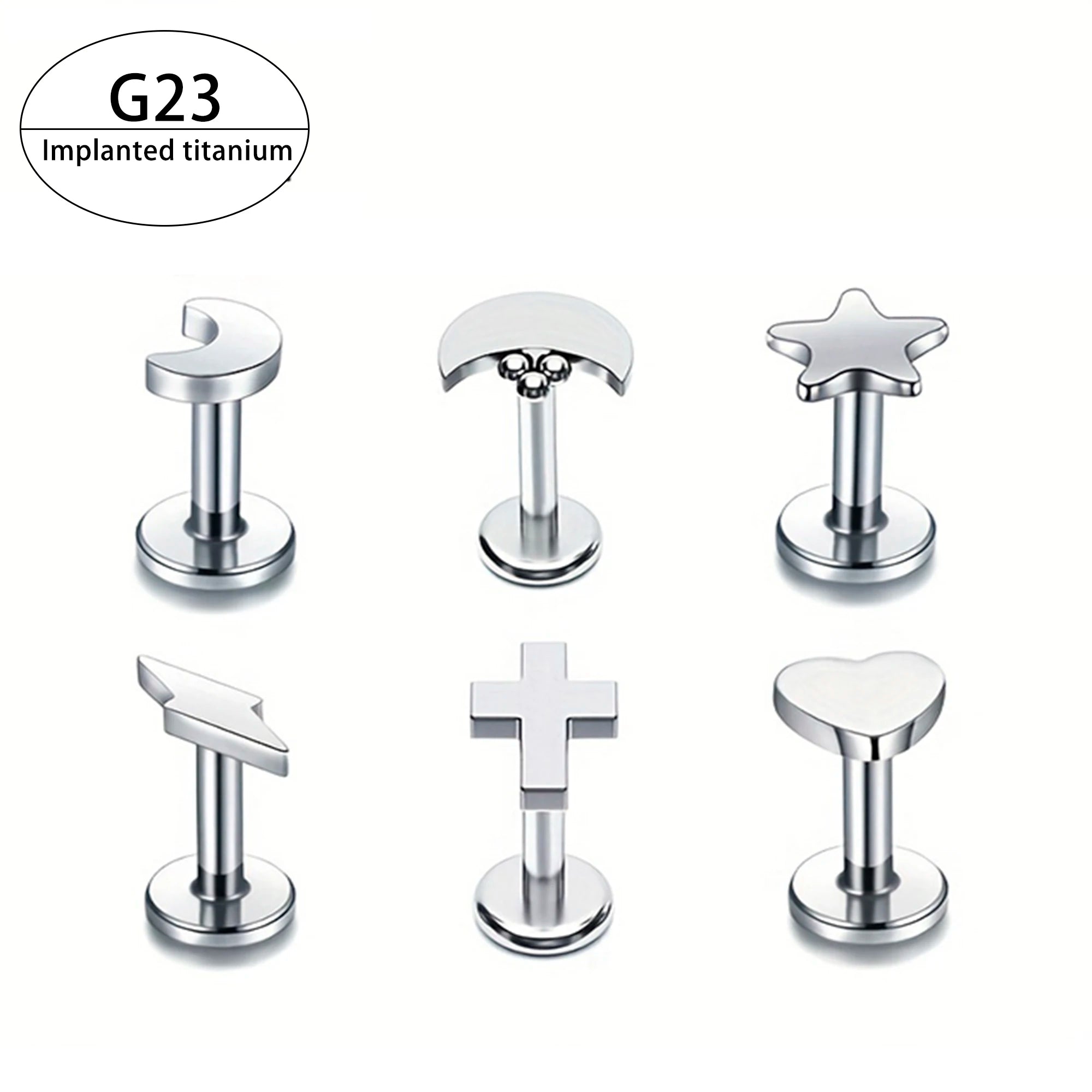 G23 Implanted Titanium Minimalist Stud Earrings Unisex Piercing Earring Stud Woman Back Piercing Jewelry Helix Earring Stud