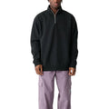 TOPSHOW Custom Embroidered Logo Boxy Fit 1/4 Zip Pullover Sweatshirt French Terry Black Blank Quarter Zip Sweatshirt Men