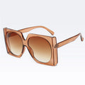 Wholesale Vintage Female Sunglasses Oversized Square Gradient Elegant Black Brown UV400 PC Shades Available Purple Red Blue Tea