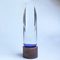 Slanted Cylinder Crystal Trophy with Wooden Base  MH-NJ0128