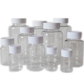 15ml 20ml 30ml 40ml 50ml 60ml 70ml 80ml 100ml 200ml Round Transparent PET Bottle Capsule Pill Candy Empty Plastic PET Bottle