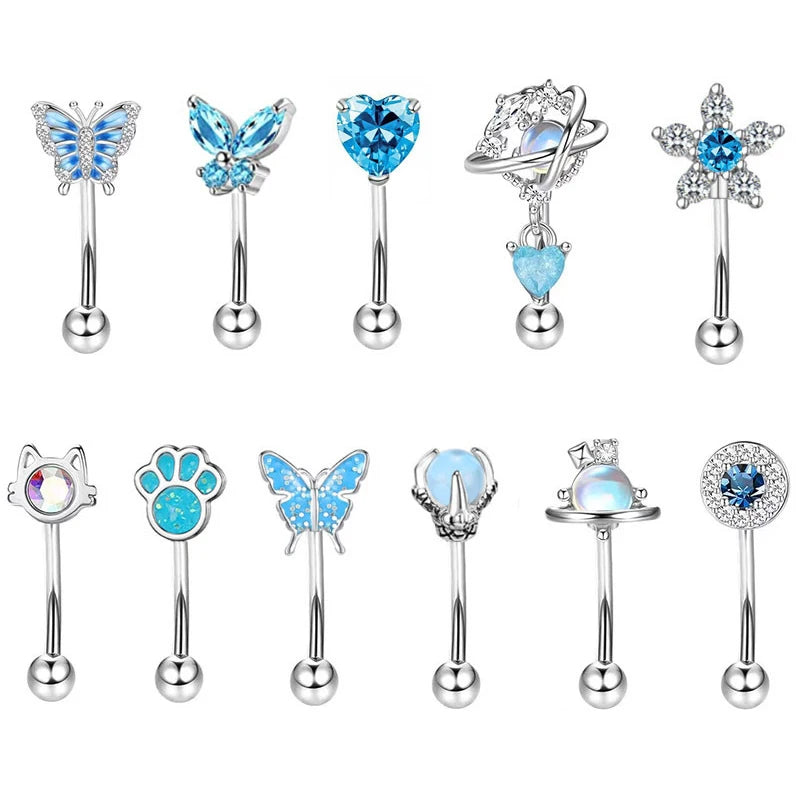 2023 Fashion New 16G Eyebrow Piercing Jewelry Stainless Steel Body Piercing Jewelry Eyebrow Ring