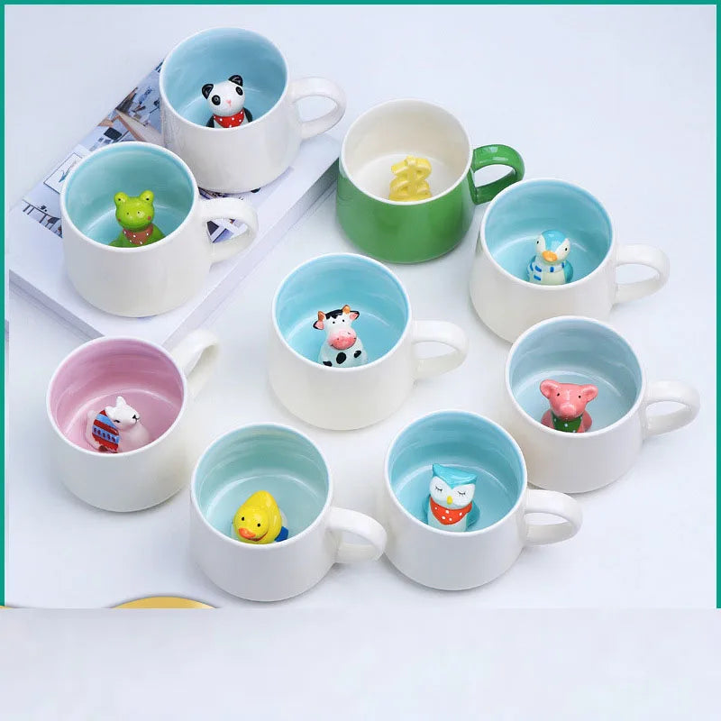 New Animal Ceramic Mug Breakfast Milk Coffee Solid Color Panda Ceramic Mugs Ceramic Mugs 3D