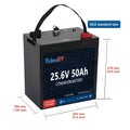 25.6V 50Ah GC2 Size Semi-solid State LiFePO4 Golf Cart Batteries 4000-6000 Cycles Direct Replacement for 6V Traditional Vehicle
