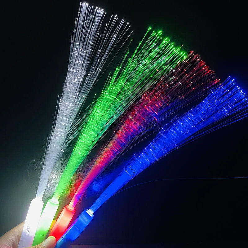 LED Glowing Fiber Optic Stick Flashing Fairy Wand for Concert & Party Graduation & Valentine's Day Props