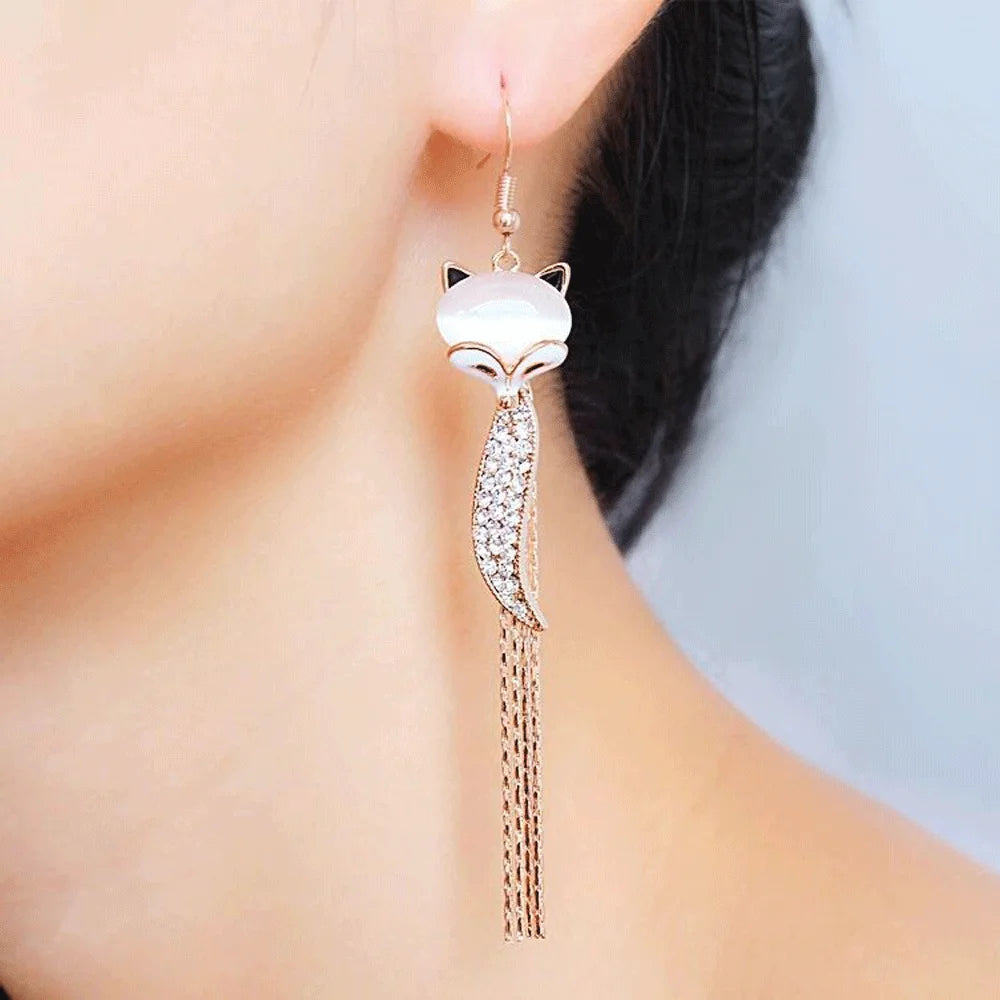 Brass Alloy with 925 Silver Hook fox Dangle Earrings Earring Women Anime Inspired Bulk