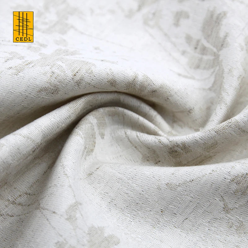 Popular Yarn Dyed Cotton Linen Rayon Blended Jacquard Fabric for Clothes