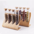 Wholesale Multi Function Glass Canister Tea Coffee Bean Tube Storage Jar Bamboo Lid