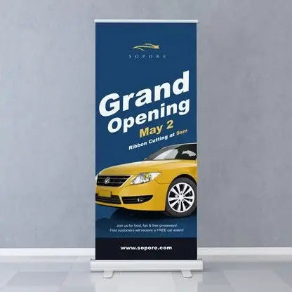 Portable Roll up Banner Stand Roller Banner With Poster Prints Exhibit Display for Outdoor