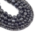 Wholesale Natural Stone Faceted Black Labradorite 4/6/8/10/12mm Loose Round Beads for Jewelry Making