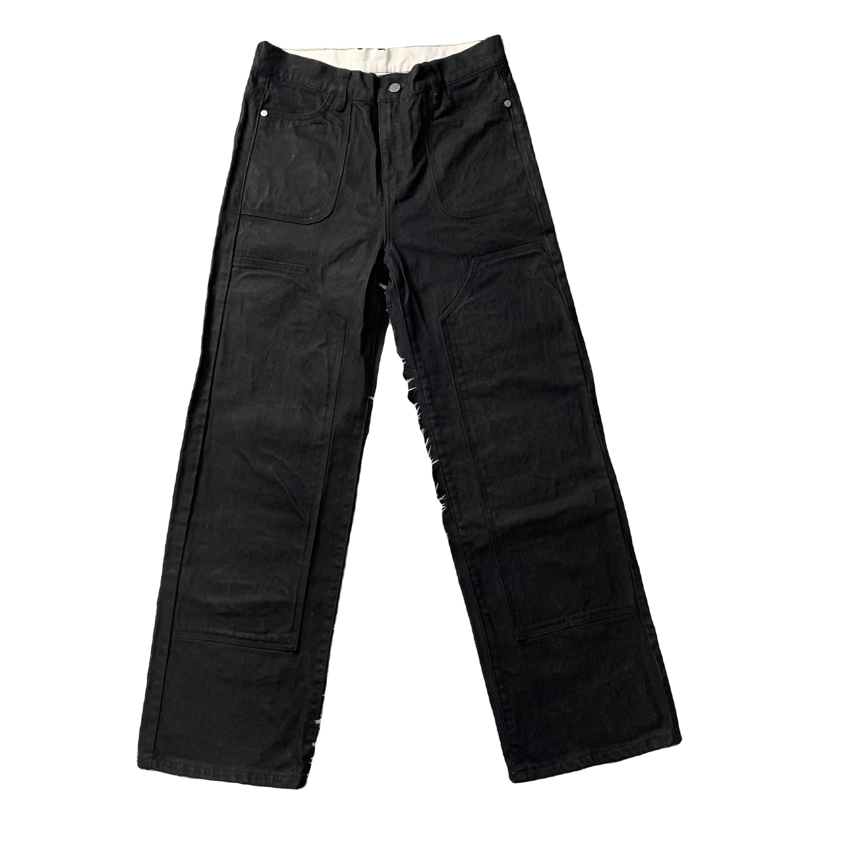 DENIMGUYS 2025 Men's Double Knee Workwear Carpenter Pants Men Wax Coated Jeans