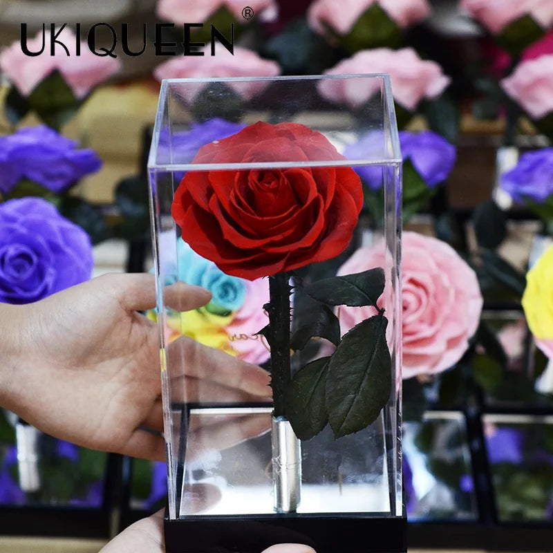 Forever Immortal Mirror Acrylic Flower Box Forever Eternal Preserved Roses in Box Perfect Valentines Day Gift
