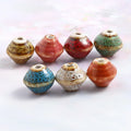 Retro 10mm Colorful Ceramic Charms Handmade Irregular Gyroscope Loose Beads Beaded for DIY Jewelry Making Accessories