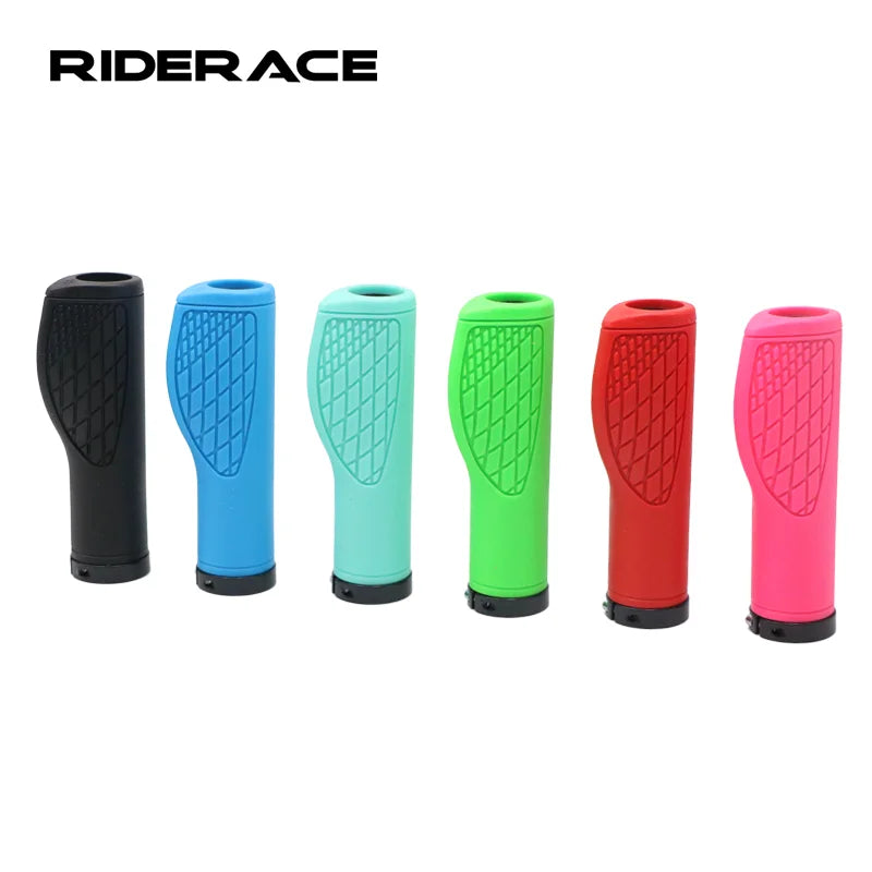 RIDERACE MTB Bike Rubber Handlebar Grips Lightweight Anti-Slip Comfortable Handle Bar Cover Mountain Road Bicycle Equipment