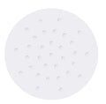White and Brown round Bamboo Steamer Liners Perforated Parchment Paper for Food Coated Steamer and Air Fryers