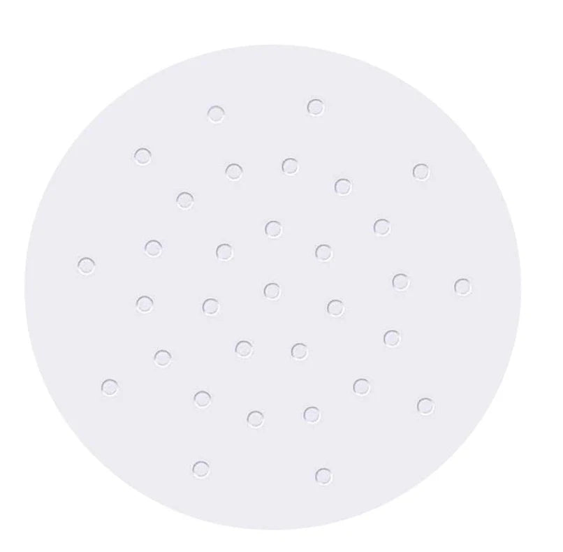 White and Brown round Bamboo Steamer Liners Perforated Parchment Paper for Food Coated Steamer and Air Fryers
