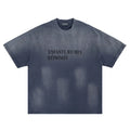 Men's Clothing 2026 Spring/Summer New Trendy Brand White Same Style Washed Gradient Distressed Oversize Short Knitted Print