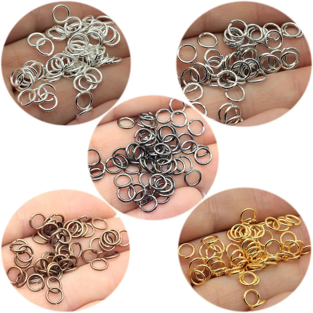 Iron Metal Open Jump Rings for DIY Jewelry Making Finding Split Ring Connectors Key Chain Accessories