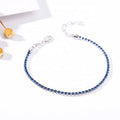 Fashionable Brass Adjustable 925 Silver Jewelry CZ Blue White Crystal Tennis Bracelet