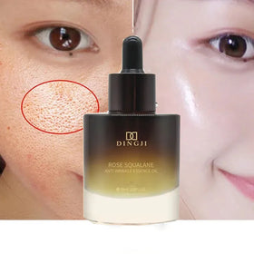 OEM DINGJI Rose Squalane Essential Oil Skin Lightening Firming Anti Aging Wrinkle Face Skin Care Serum