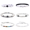Newest Natural Howlite Beads Bracelet Various Size Howlite Beads With Different Gemstone Beads Charm Bracelet for Men and Women