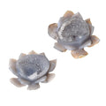HZ Natural Crystal Crafts Healing Natural Grey Agate Lotus Flower Geode Stone Reiki Gemstone Crafts