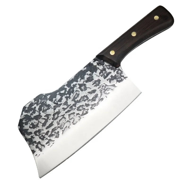 Dual-Purpose Chinese Style Eco-Friendly Ambidextrous Stainless Steel Hand Forged Chef Butcher and Vegetable Meat Slicing Knife
