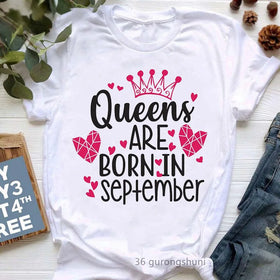Women Clothes Oversize Drop Shoulder T-shirt Short Sleeve Screen Printing Casual Top Queens Graphic Stripes Tee Shirt Clothes