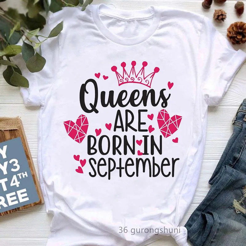 Women Clothes Oversize Drop Shoulder T-shirt Short Sleeve Screen Printing Casual Top Queens Graphic Stripes Tee Shirt Clothes