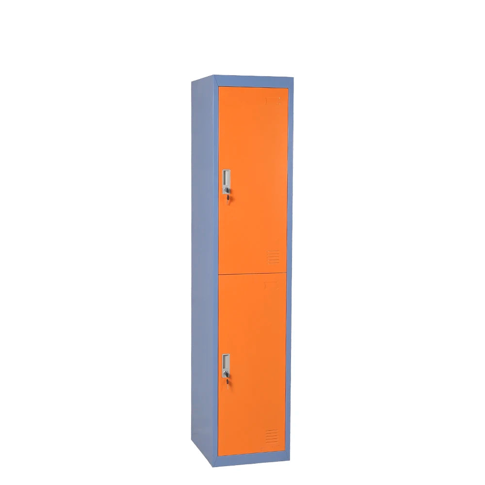 Modern Bedroom School Gym Steel Colorful 2 Door Locker Clothes Storage Cabinets