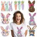 Easter Bunny Custom Faux Yarn Crochet Design Dtf Heat Transfer Printing Ready to Press Transfers Hot Peel for Hoodies t Shirts