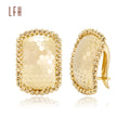 LFH Simple Square Metal Gold 18k Hoop Earring for Women Minimal Square Earrings Jewelry Metal Irregular Texture Square Earrings