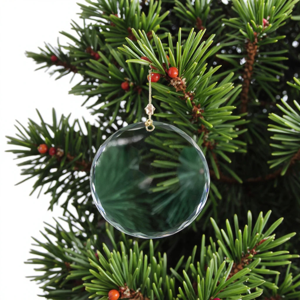 Manufacture Wholesale Blank Carved Crystal Christmas Tree Decoration Ornaments Personalized Customized Wind Chime