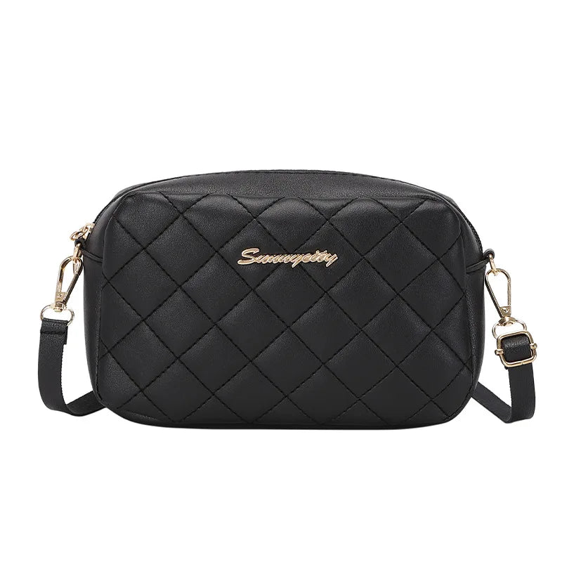 2026 New Trend Fashion Simple Design Embroidery Diamond Single Shoulder Women's Messenger Bag for Dating Shopping