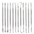 12pc Carving Knives Set Double-ended Clay Sculpture Tool Blade Pottery Metal Modeling Dental Tool Jewelry Making Wax Carving Set