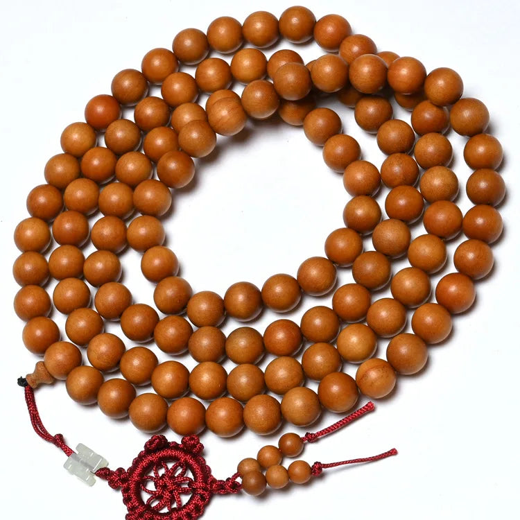 10mm Assorted 108 Mala Smooth Barbi Sandal Wood Round Beads String Adjustable Bracelet Third Party Certified